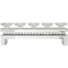 imageDeco 79 Wood Pillar 5 Plate Candle Holder with Mirrored Accents 20quot x 4quot x 7quot Silver