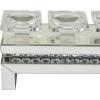 imageDeco 79 Wood Pillar 5 Plate Candle Holder with Mirrored Accents 20quot x 4quot x 7quot Silver