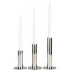 imageDeco 79 Aluminum Metal Decorative Candle Holder Slim Candle Stand with Round Bases Set of 3 Candlestick Holder 12quot 10quot 8quot H GoldSilver