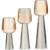 imageDeco 79 Aluminum Slim Candle Holder with White Marble Base Set of 3 15 13 11quot H GoldSilver