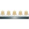 imageDeco 79 Glass Handmade Pillar 5 Plate Candle Holder with Mirrored Sides 24quot x 4quot x 4quot Silver24x4