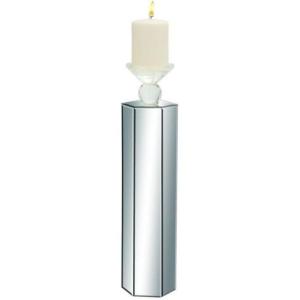 imageDeco 79 Glass Handmade Pillar 5 Plate Candle Holder with Mirrored Sides 24quot x 4quot x 4quot Silver5 by 19Inch