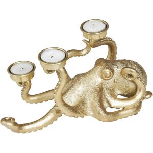imageDeco 79 Stainless Steel Geometric Overlapping Oval Candelabra 8quot x 8quot x 6quot SilverGold