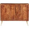 imageDeco 79 Metal 3 Drawers 1 Shelf and 2 Doors Buffet with Gold Inlay 46quot x 16quot x 36quot Brown