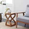 imageDeco 79 Teak Wood Handmade Side End Accent Table Live Edge End Table with Curved Legs Side Table 13quot x 13quot x 20quot Brown