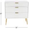 imageDeco 79 Wooden Geometric Room Cabinet Storage Cabinet with Gold Accents Accent Cabinet 32quot x 15quot x 32quot WhiteHoneycomb