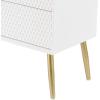 imageDeco 79 Wooden Geometric Room Cabinet Storage Cabinet with Gold Accents Accent Cabinet 32quot x 15quot x 32quot WhiteHoneycomb