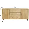 imageDeco 79 Wooden Sideboard 3 Drawers 1 Shelf and 2 Doors  59quot x 16quot x 31quot Light BrownLight Brown