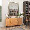 imageDeco 79 Wooden Sideboard 3 Drawers 1 Shelf and 2 Doors  59quot x 16quot x 31quot Light BrownLight Brown
