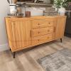 imageDeco 79 Wooden Sideboard 3 Drawers 1 Shelf and 2 Doors  59quot x 16quot x 31quot Light BrownLight Brown