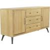 imageDeco 79 Wooden Sideboard 3 Drawers 1 Shelf and 2 Doors  59quot x 16quot x 31quot Light BrownLight Brown