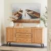 imageDeco 79 Wooden Sideboard 3 Drawers 1 Shelf and 2 Doors  59quot x 16quot x 31quot Light BrownLight Brown