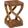 imageDeco 79 Teak Wood Handmade Side End Accent Table Live Edge End Table with Curved Legs Side Table 13quot x 13quot x 20quot Brown