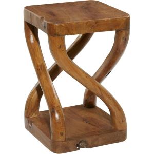 imageDeco 79 Teak Wood Handmade Side End Accent Table Live Edge End Table with Curved Legs Side Table 13quot x 13quot x 20quot Brown