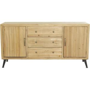 imageDeco 79 Wooden Sideboard 3 Drawers 1 Shelf and 2 Doors  59quot x 16quot x 31quot Light BrownLight Brown