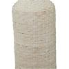 imageDeco 79 Bamboo Wood Decorative Vase Tall Woven Floor Centerpiece Round Vase for Home Decoration White and Beige 85quot x 85quot x 39quotWhite
