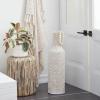 imageDeco 79 Bamboo Wood Decorative Vase Tall Woven Floor Centerpiece Round Vase for Home Decoration White and Beige 85quot x 85quot x 39quotWhite