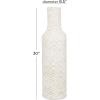 imageDeco 79 Bamboo Wood Decorative Vase Tall Woven Floor Centerpiece Round Vase for Home Decoration White and Beige 85quot x 85quot x 39quotWhite