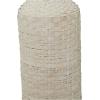 imageDeco 79 Bamboo Wood Decorative Vase Tall Woven Floor Centerpiece Round Vase for Home Decoration White and Beige 85quot x 85quot x 39quotWhite