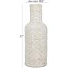 imageDeco 79 Bamboo Wood Decorative Vase Tall Woven Floor Centerpiece Round Vase for Home Decoration White and Beige 85quot x 85quot x 39quotWhite