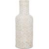 imageDeco 79 Bamboo Wood Decorative Vase Tall Woven Floor Centerpiece Round Vase for Home Decoration White and Beige 85quot x 85quot x 39quotWhite