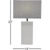 imageDeco 79 Cement Stone Room Table Lamp Accent Lamp with Square Shade Lamp 15quot x 9quot x 23quot Gray