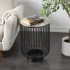imageDeco 79 Aluminum Metal Geometric Open Frame Wire Coffee Table with Silver Aluminum Top 30quot x 30quot x 17quot Black16 x 16 x 22