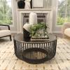 imageDeco 79 Aluminum Metal Geometric Open Frame Wire Coffee Table with Silver Aluminum Top 30quot x 30quot x 17quot Black30 x 30 x 17