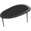 imageDeco 79 Aluminum Metal Living Room Coffee Table Abstract Oval Shaped Table with Shaded Glass Top Center Table 30quot x 25quot x 18quot BlackCenter Table 30 x 25 x 18