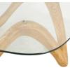 imageDeco 79 Cement Stone Abstract Wood Grain Inspired Coffee Table with Wavy Base and Triangular Glass Top 42quot x 42quot x 15quot Beige