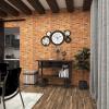 imageDeco 79 Industrial Wood and Metal Round Coffee Table 30quotW x 17quotH Gray BrownBrown  Black