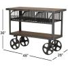 imageDeco 79 Industrial Wood and Metal Round Coffee Table 30quotW x 17quotH Gray BrownBrown  Black