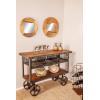 imageDeco 79 Industrial Wood and Metal Round Coffee Table 30quotW x 17quotH Gray BrownBrown  Black