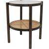 imageDeco 79 Rattan Living Room Coffee Table Table with Pressed Tempered Glass Top Center Table 34quot x 34quot x 17quot BrownSide Table 19 x 19 x 24