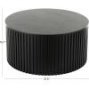 imageDeco 79 Wood Handmade Living Room Coffee Table Ribbed Table with Slatted Base Center Table 32quot x 32quot x 16quot Black
