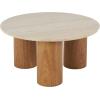 imageDeco 79 Wood Handmade Living Room Coffee Table Table with Black Tabletop Center Table 32quot x 32quot x 16quot BrownBrown