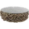 imageDeco 79 Driftwood Handmade Stacked Collage Coffee Table with Tempered Glass Top 48quot x 48quot x 16quot Brown