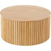 imageDeco 79 Wood Handmade Living Room Coffee Table Ribbed Table with Slatted Base Center Table 32quot x 32quot x 16quot Brown