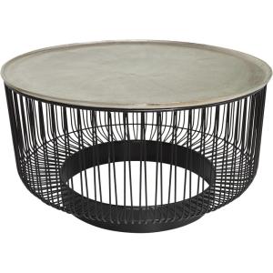 imageDeco 79 Aluminum Metal Geometric Open Frame Wire Coffee Table with Silver Aluminum Top 30quot x 30quot x 17quot Black30 x 30 x 17