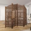 imageDeco 79 34006 Large 4Panel Brown Wood Screen Decorative Divider 80 x 72 Room Partition 80quot x 1quot x 72quot Oil Rubbed Bronze Finish