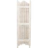 imageDeco 79 Wooden Geometric Handmade Partition Room Divider Screen Large Freestanding Adjustable Privacy Screen with Chain Link Pattern Room Partition 61quot x 1quot x 72quot Cream