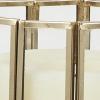 imageCosmoLiving by Cosmopolitan Metal Geometric Diamond Patterned Hexagon Candle Lantern with Clear Glass Set of 3 10quot 8quot 7quot H Gold