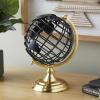 imageDeco 79 Aluminum Metal Open Framed World Globe with Wire Exterior and Gold Base 8quot x 8quot x 13quot Black8 x 8 x 13