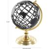 imageDeco 79 Aluminum Metal Open Framed World Globe with Wire Exterior and Gold Base 8quot x 8quot x 13quot Black8 x 8 x 13