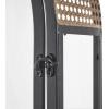 imageDeco 79 Metal Brushed Rectangular Candle Lantern with Brown Wood Tops Set of 2 15quot 11quot H Dark GrayBlack