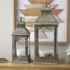 imageDeco 79 Metal Distressed Vintage Inspired Ornate Scroll Candle Lantern Set of 2 20quot 25quot H Brown20  25H
