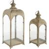 imageDeco 79 Metal Distressed Vintage Inspired Ornate Scroll Candle Lantern Set of 2 20quot 25quot H Brown23  18H