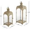 imageDeco 79 Metal Distressed Vintage Inspired Ornate Scroll Candle Lantern Set of 2 20quot 25quot H Brown23  18H