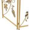imageDeco 79 Metal Fruit Living Room Fireplace Screen Foldable 3 Panel Fire Spark Guard with Leaf Accents Screen 29quot x 14quot x 36quot GoldGold