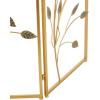 imageDeco 79 Metal Fruit Living Room Fireplace Screen Foldable 3 Panel Fire Spark Guard with Leaf Accents Screen 29quot x 14quot x 36quot GoldGold